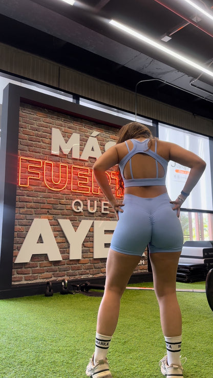 Top halter renacer azul bebe seamless